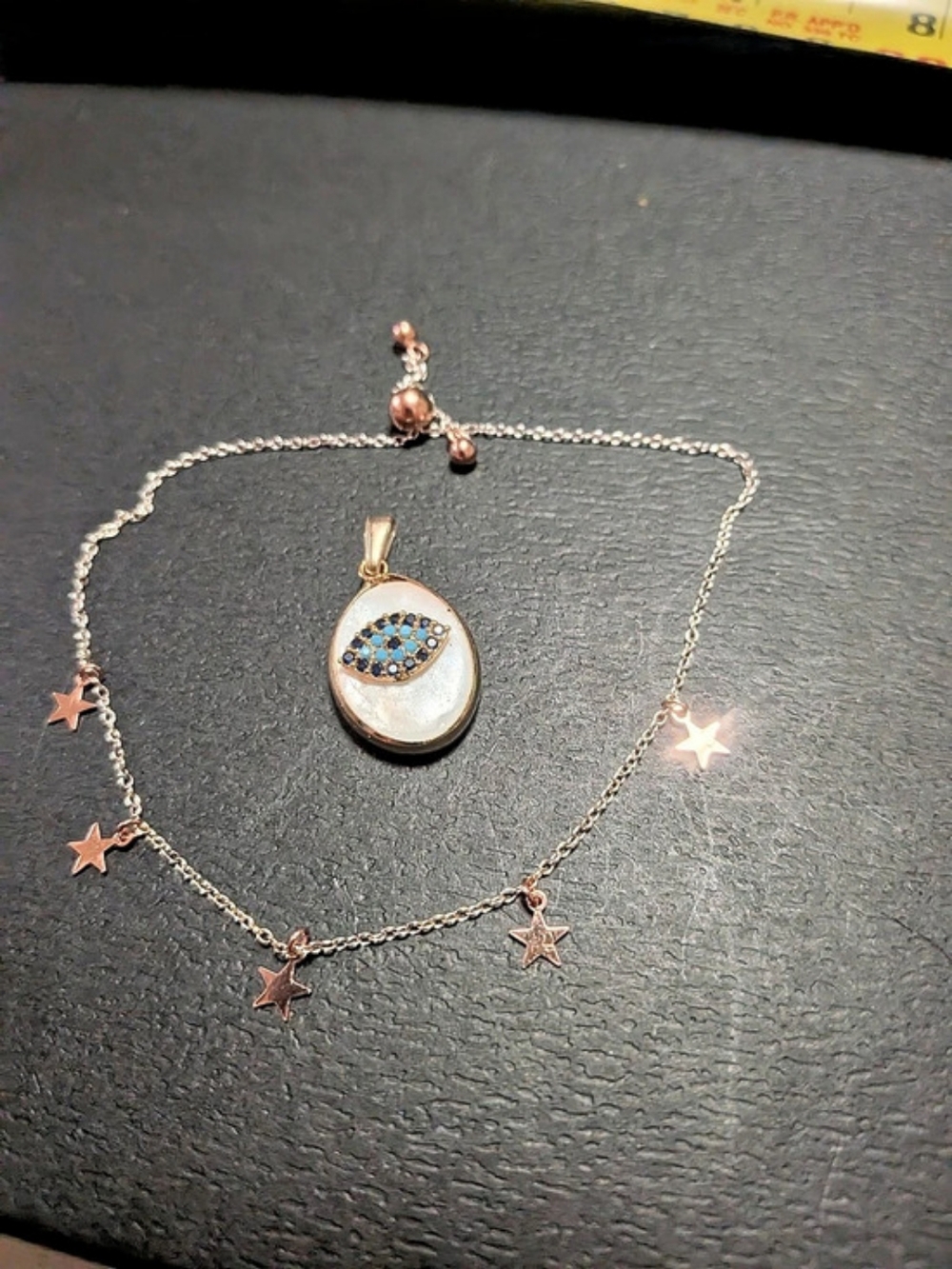 LA Gem & Jewelry Rose Gold Vermeil Star Charm & Evil Eye Necklace Set